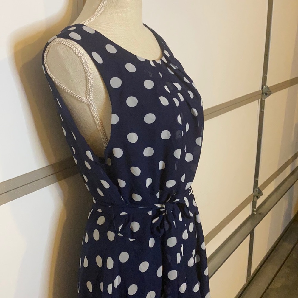 Navy polka dot dress